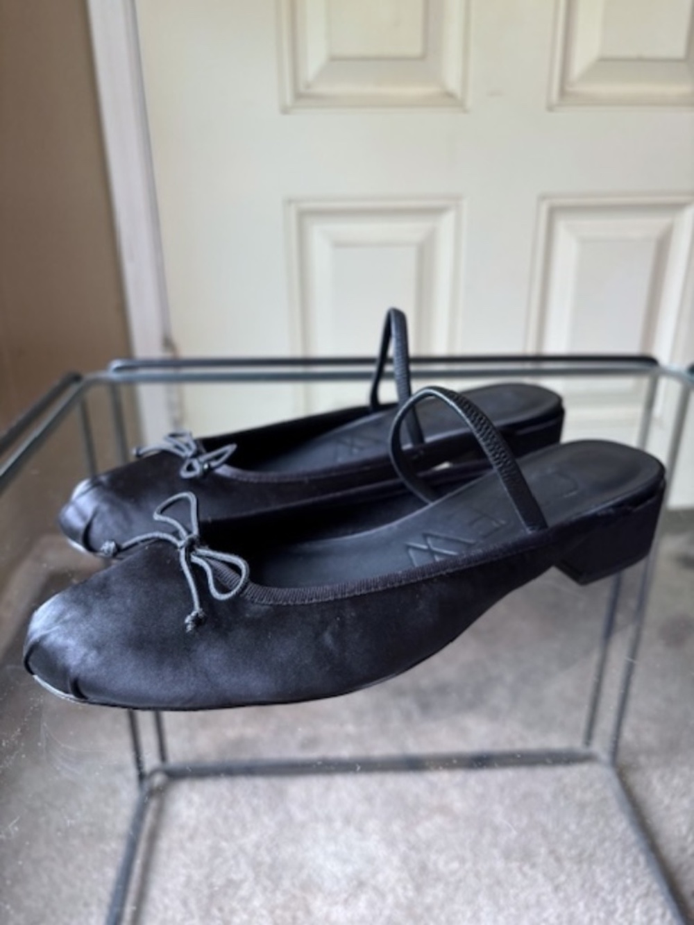$148 J CREW Teagan Ballet Flat Mules in Black Satin EUC/sz 8 - Picture 3 of 13